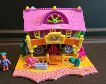 Vintage Bluebird Polly Pocket Horseshoe Saloon, Cowboy Ranch Western Saloon