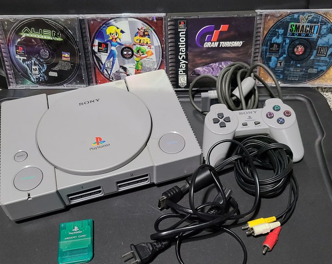 Vintage Sony Playstation 1 PS1 Console System SCPH1001 Gaming System