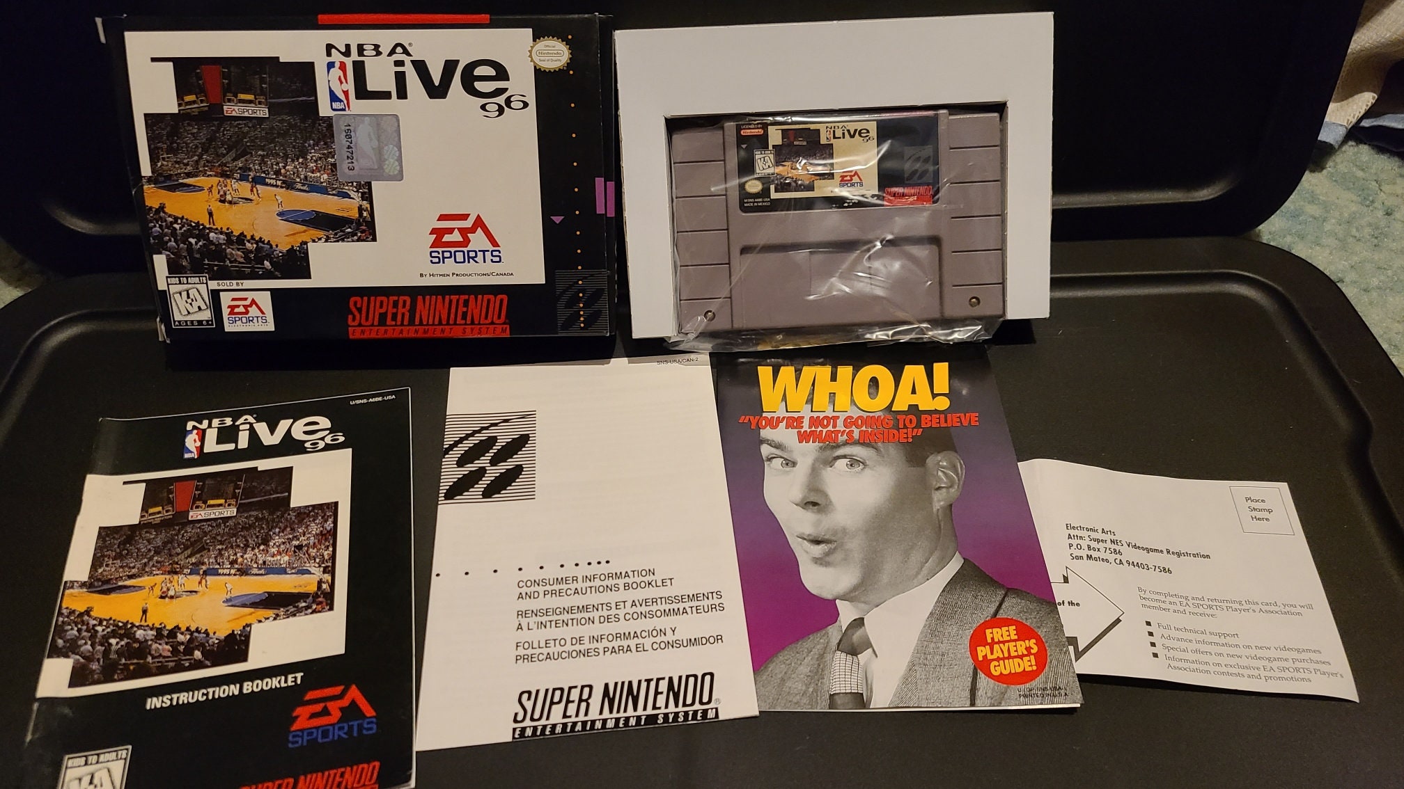 Vintage Nintendo SNES NBA Live 96 Basketball Game Complete