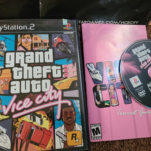 Vintage Grand Theft Auto: Vice City Sony PlayStation 2, GTA PS2 Black Label CIB
