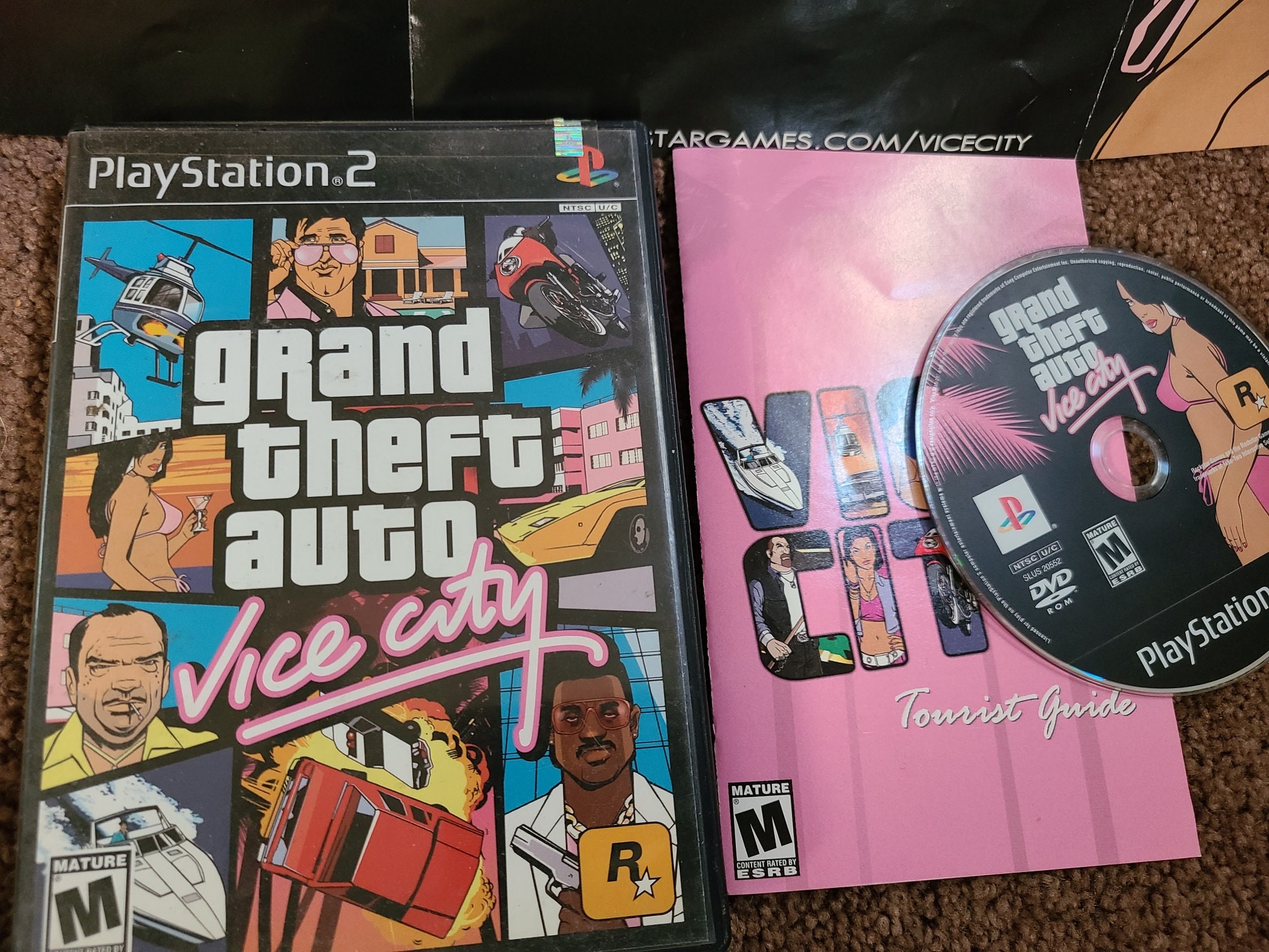 Sony PlayStation 2 PS2 CIB Grand Theft Auto Double Pack GTA II VICE CITY w/  Map