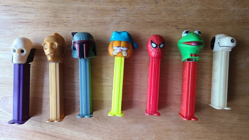 Vintage Original Pez Dispenser, Candy Dispenser, YOUR CHOICE Skeletor, Star Wars, Garfield, Snoopy, Made in Hungary, Slovenia image 1