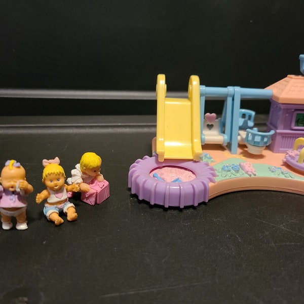 Vintage Bluebird Mimi and the Goo Goos Swinging Playset with Original Baby Figures
