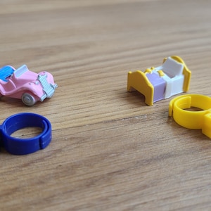 Vintage Bluebird Polly Pocket Ring - YOUR CHOICE! Polly&#39;s Pink Sports Car or Polly&#39;s Bedtime