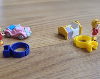 Bague Polly Pocket Vintage - Polly's Sports Car Ring 5034 Bluebird 1989 - Neuf