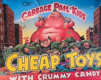Vintage 1986 Garbage Pail Kids CHEAP TOYS and CRUMMY Candy Box +