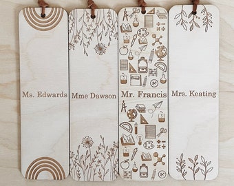 Personalized Bookmark, Wooden bookmark, Laser engraved bookmark, name bookmark, stocking stuffers, teacher gifts