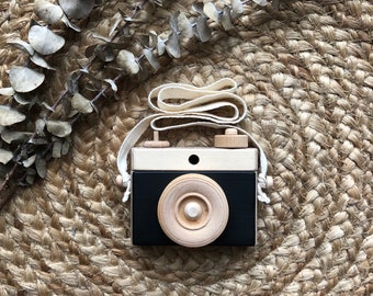 Wooden Camera, Black wooden camera, Homemade, Wooden Toy Camera, Handcrafted, Imagination play, Nursery decor