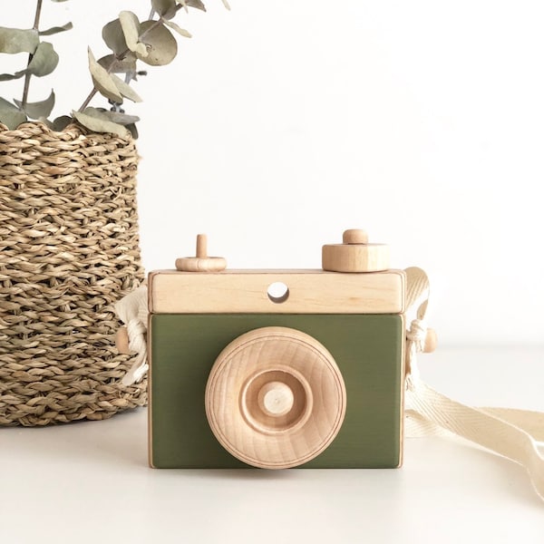 Wooden Camera, Moss Wooden camera, Homemade, Wooden Toy Camera, Handcrafted, Imagination play, Nursery decor
