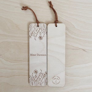 Personalized Bookmark, Wooden bookmark, Laser engraved bookmark, name bookmark, stocking stuffers, teacher gifts image 3