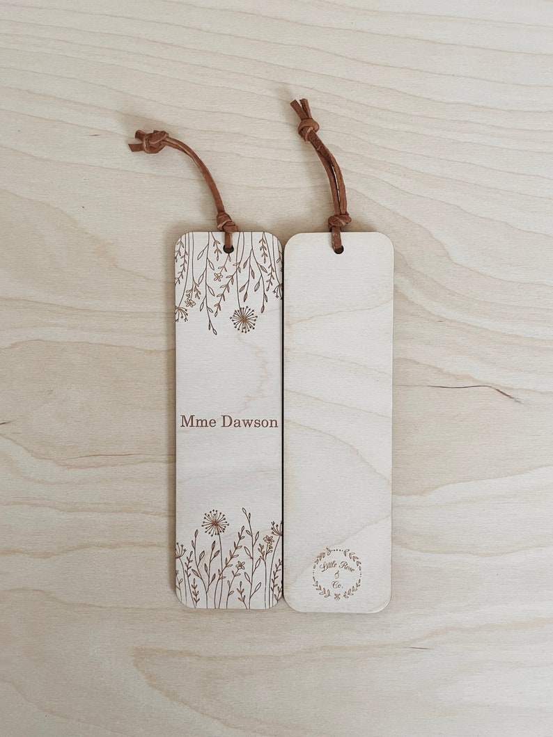 Personalized Bookmark, Wooden bookmark, Laser engraved bookmark, name bookmark, stocking stuffers, teacher gifts image 3