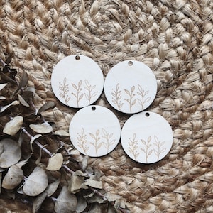 Boho floral, Wooden Gift Tags, 4 Pack of Gift Tags, Baby shower gift tags, gift tags