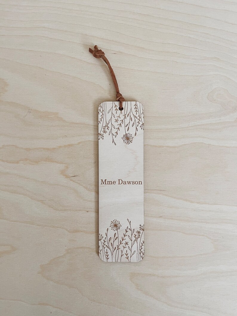 Personalized Bookmark, Wooden bookmark, Laser engraved bookmark, name bookmark, stocking stuffers, teacher gifts image 10