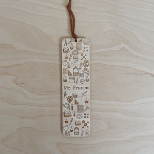 Personalized Bookmark, Wooden bookmark, Laser engraved bookmark, name bookmark, stocking stuffers, teacher gifts School Supplies