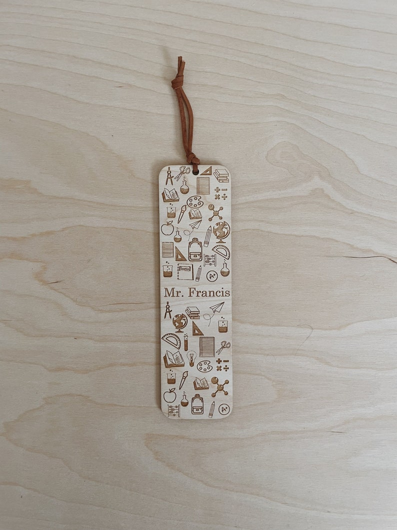 Personalized Bookmark, Wooden bookmark, Laser engraved bookmark, name bookmark, stocking stuffers, teacher gifts School Supplies