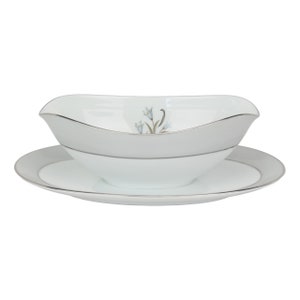 Vintage Noritake Theme Gravy Boat with Attached Drip Plate - Pattern #5545
