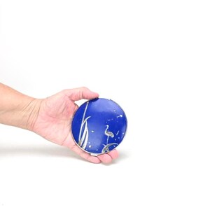 Stratton Blue Enamel Powder Compact - 1960s Vintage