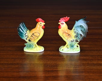 Vintage Lefton Pollo Sal y Pimienta - Gallo y Gallina - Kitsch de Cocina - Amantes de la Vida en la Granja