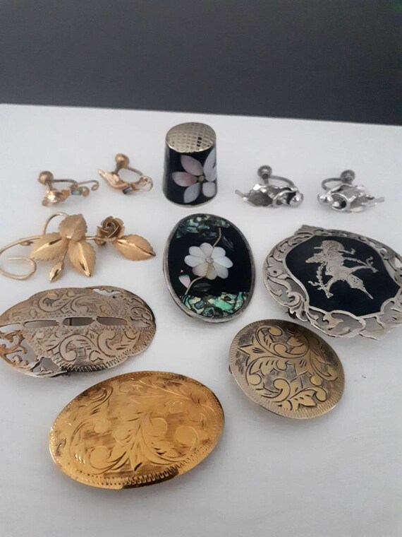 Vintage Jewelry Lot, Silver Jewelry , Costume Jewe