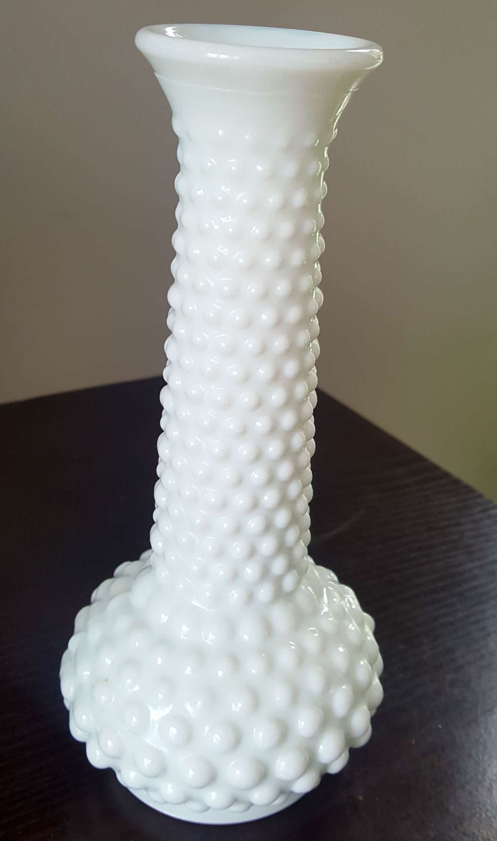 Vintage E.O. Brody Hobnail Milk Glass Vase 1960s Vase Etsy