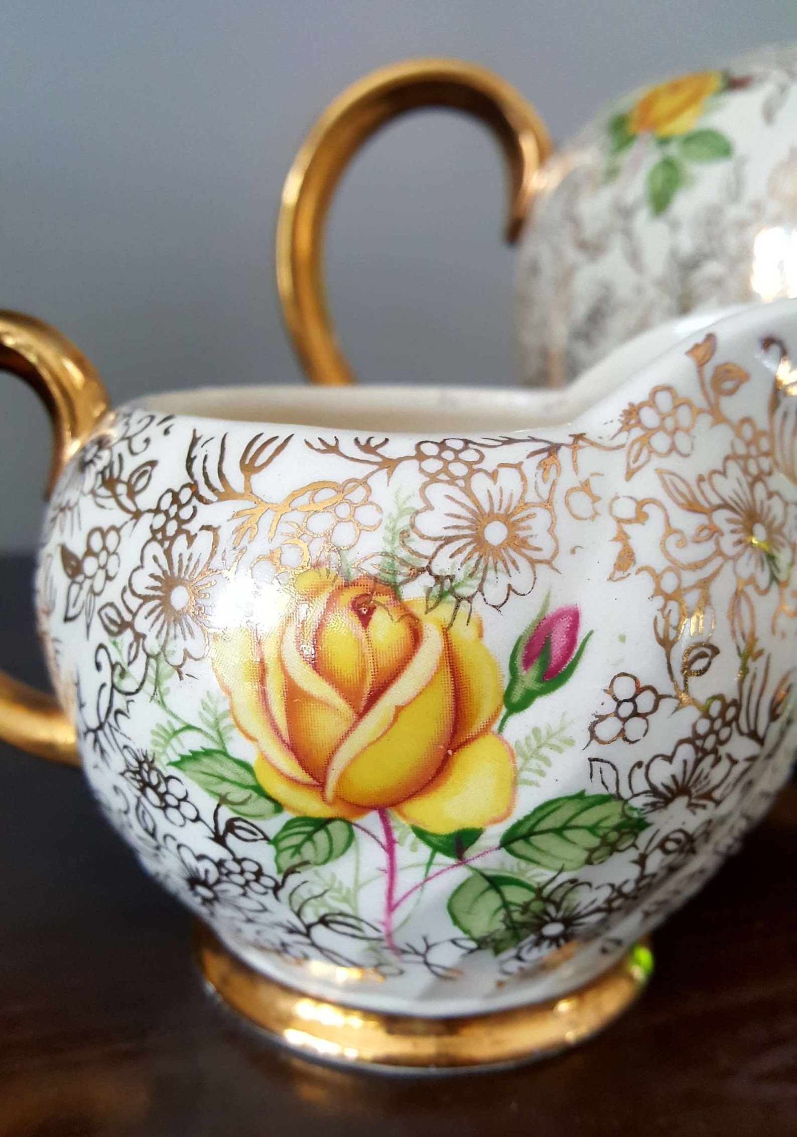 Vintage Ellgreave Burslem England Teapot Ivory/gold Rose Etsy Canada
