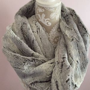 Silver Fox faux fur twisted infinity scarf