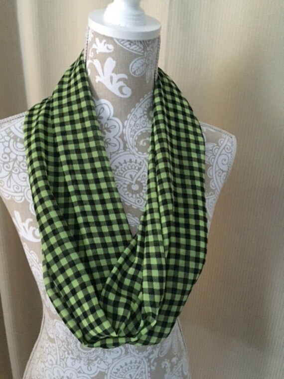 lime green and black scarf