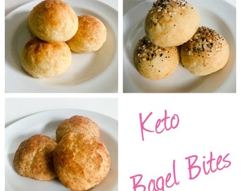 Baker's Dozen Keto Bagel Bites, Plain, Everything Bagel, or Cinnamon Sugar