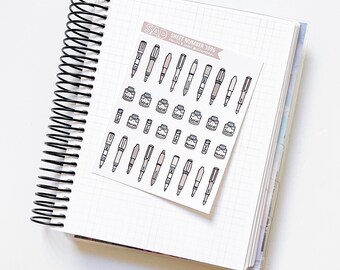 1097 - Neutral Fountain Pens Planner Stickers | Memory Planner