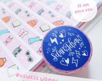 Business Woman Holf Foil Washi Tape | Planner Stickers | Memory Keeping