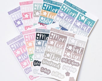 Days of the Week Date Cover Functional Planner Stickers | Memory Planner