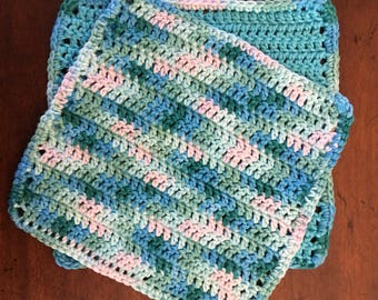 Crochet Cotton Dish Cloths - Set of 2
