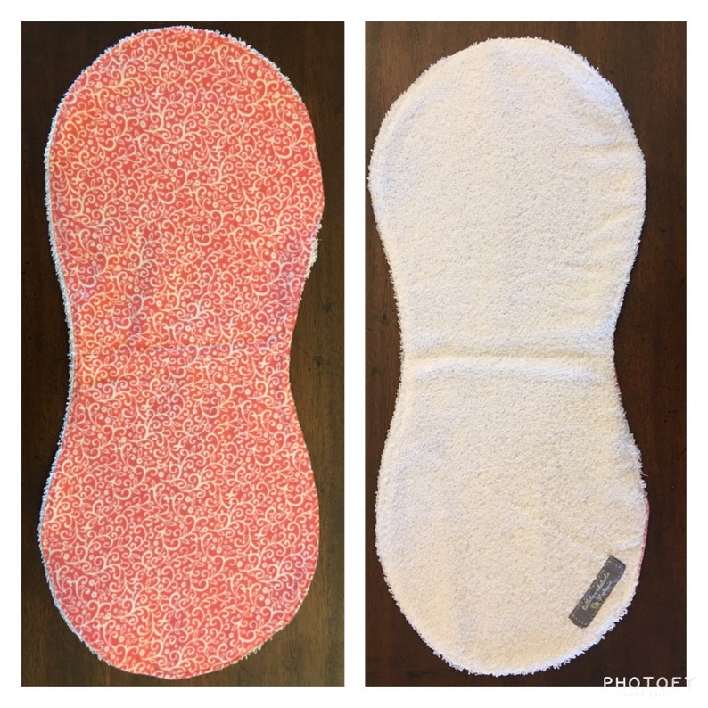 Navy Aqua Coral Girl Flannel Burp Cloths