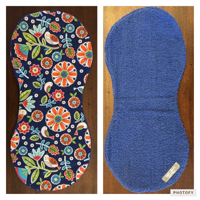 Navy Aqua Coral Girl Flannel Burp Cloths
