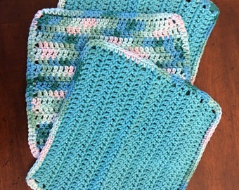 Crochet Cotton Dish Cloths - Set of 3