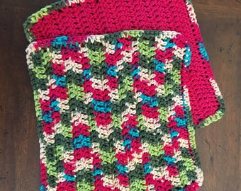 Crochet Cotton Dish Cloths - Set of 2