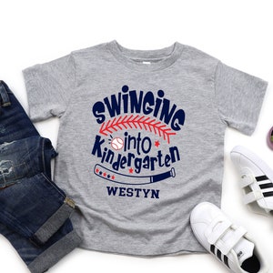 Swinging into Kindergarten, Boys Kindergarten Shirt, Boys Back to School Shirt, Boys First Day of School Shirt, First Day of Kindergarten