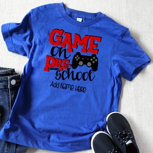 Game On PreSchool, Boys Preschool, Boys Preschool Shirt, Preschool Shirt, Boys Back to School, First Day Preschool, Boys First Day Shirt