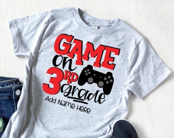 Game On 3rd Grade, Boys 3rd Grade Shirt, 3rd Grade Shirt, Boys Back to School, First Day 3rd Grade, Boys First Day Shirt, Third Grade Shirt
