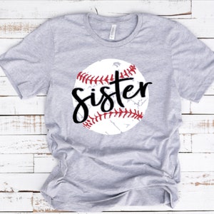 Baseball Sister Shirt, Baseball Number Shirt, Baseball Family Shirts, Baseball Shirts for Sister, Baseball Sister TShirt, Plus Size