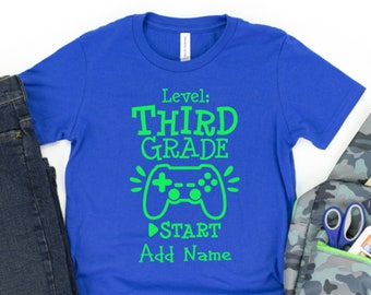 Level Third Grade, Boys Third Grade Shirt, Third Grade Shirt, Boys Back to School, Boys First Day School Shirt, Video Game Shirt, Gamer