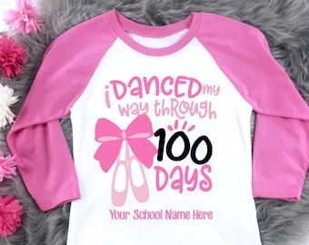 Girls 100 Days of School Shirt,  Girls 100 Days Shirt, 100 Days of School Shirt, Dance 100 Days Shirt, Girls 100th Day of School, 100th Day