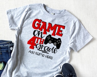 Game On 4th Grade, Boys 4th Grade Shirt, 4th Grade Shirt, Boys Back to School, First Day 4th Grade, Boys First Day Shirt, Fourth Grade Shirt