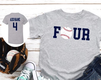 Baseball Birthday Shirt, Baseball Fourth Birthday Shirt, Baseball Family Shirts, Boys Birthday Shirt, Baseball 4th Birthday Shirts