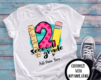 Second Grade, Girls Second Grade Shirt, Second Grade Shirt, Girls Back to School, First Day of Second Grade, Girls First Day School Shirt