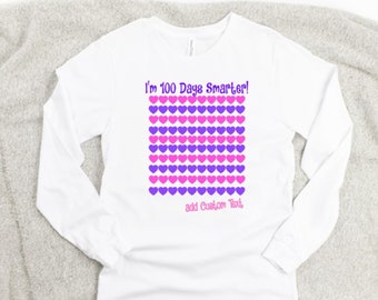 100 Days of School Shirt, Girls 100 Days of School Shirt, Girls 100 Days Smarter Shirt, 100 Days of School Girls, 100 Days of School T-Shirt