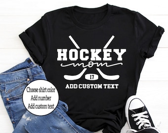 Personalized Hockey Mom Shirt, Custom Number & Text
