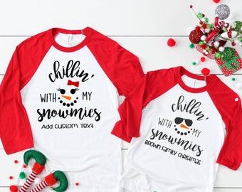 Snowman Shirt, Kids Snowman Shirt, Chillin With My Snowmies,  Family Christmas Shirts, Snowman Christmas, Matching Snowman Shirts