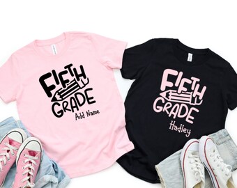 Girls Fifth Grade Shirt, Fifth Grade Shirt, Girls Fifth Grade, Girls Back to School, First Day of 5th Grade, Girls First Day School Shirt