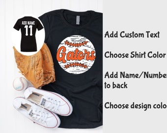 Gators Baseball Shirt, Custom Gators TShirt, Custom Gators Team Shirts, Baseball Mom Shirt, Baseball Mascot Shirt, Personalized Baseball